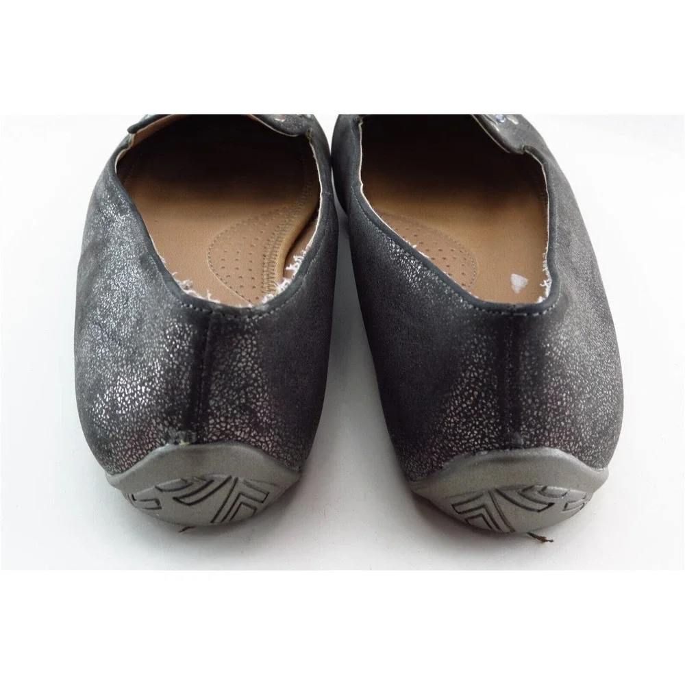 Kenneth Cole Reaction Loafers Silver Fabric Women Shoes Size‎ 7 Medium